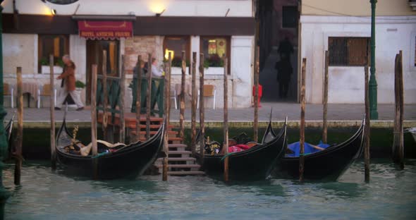 Evening city life in Venice