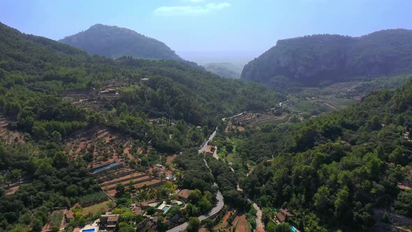 Aerial Drone Video Footage of Valdemossa Town, Mallorca