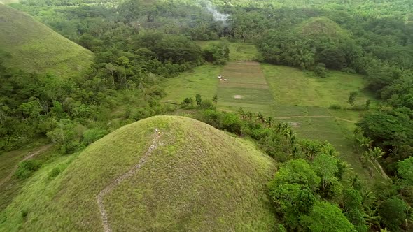 Aerial view of Chocolate Hills Complex, Batuan, Philippines.