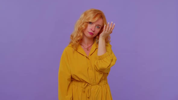 Upset Redhead Stylish Girl Making Face Palm Gesture Feeling Bored Disappointed in Result Bad News