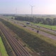 Overhead View of Cars Driving on a Highway Next to a Railroad During Summer in Belgium Europe - VideoHive Item for Sale