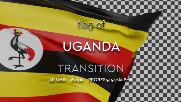 Flag of Uganda transition | UHD | 60fps