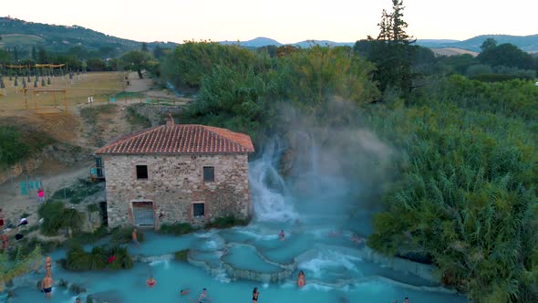 Toscane Italy Natural Spa with Waterfalls and Hot Springs at Saturnia Thermal Baths Grosseto Tuscany