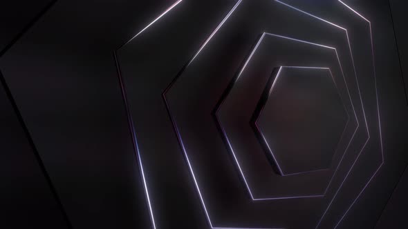 4K Rotating Luminous Luxury Hexagon