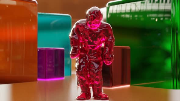 Jelly Monster Dancing clip. gelatin character,  Hip Hop Dance, candy, snowman, 3d render