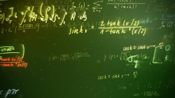 Presentation of the mathematical formulas with symbols, numbers, and letters.