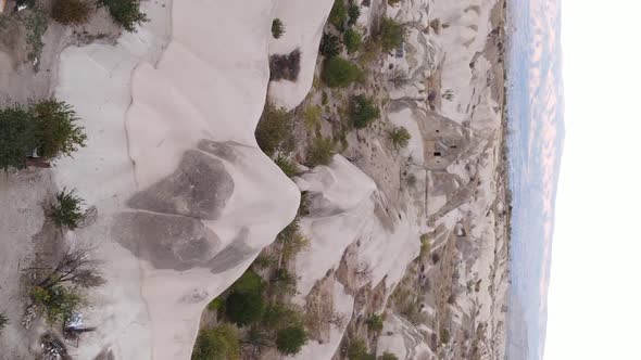 Vertical Video Cappadocia Landscape Aerial View