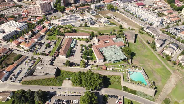 Aerial top down view Fort of Our Lady of the Rosary or São Francisco Fortress, Chaves