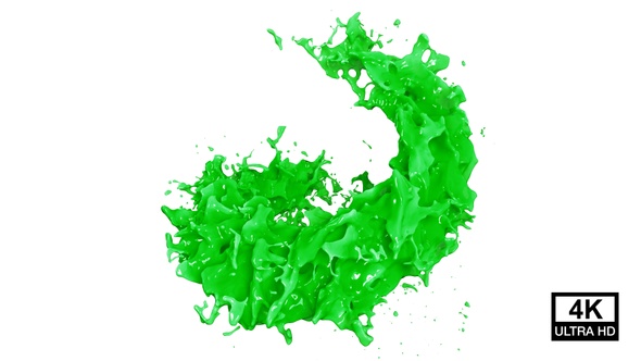 Green Paint Splash Spiral 4K