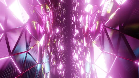 Neon Light Triangle In Geometry Wave 04 HD alt