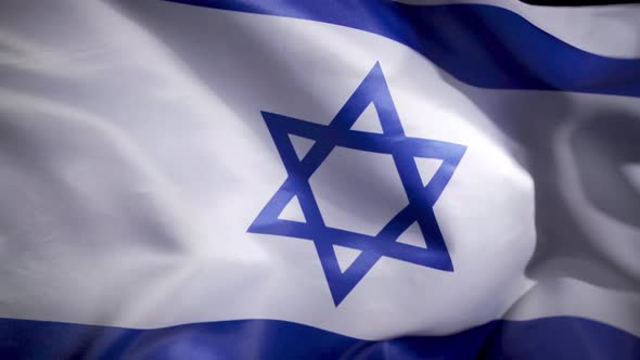 National Israel Flag. Black background. alt