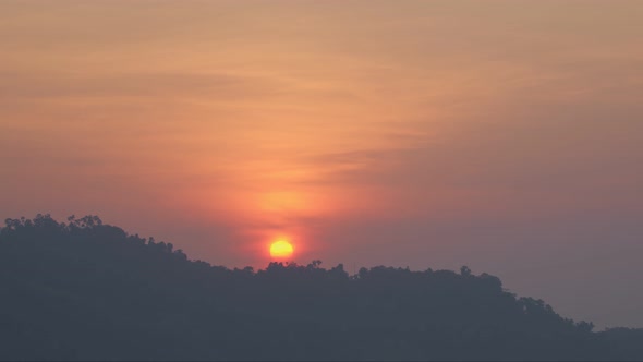 The Sun Over The Mountain Top In The Morning