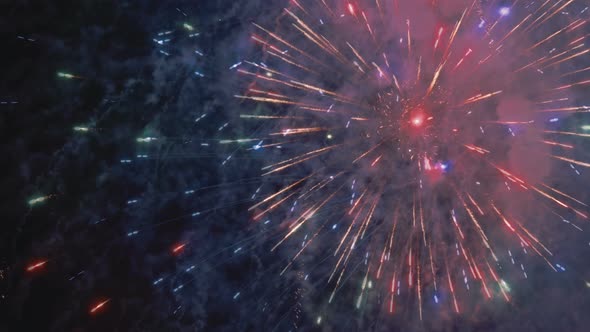 Colorful Fireworks in the Night Sky