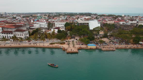 Aerial view of Zanzibar Island in Tanzania.