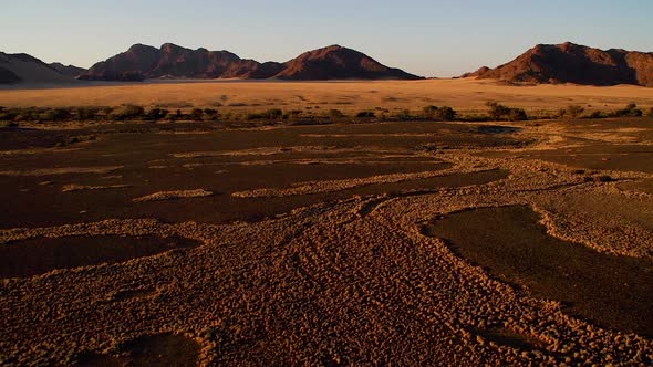 Flying over the desert in Namibia in a hot air balloon