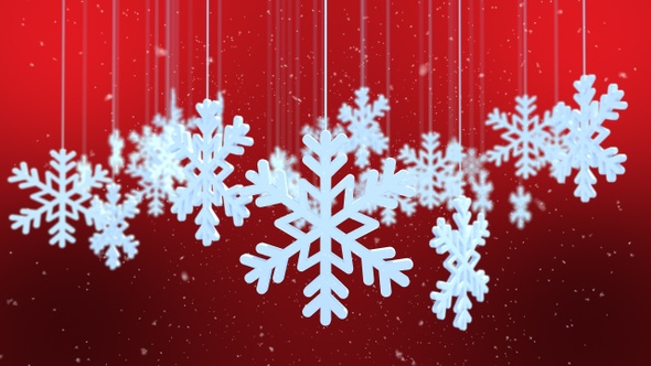 Winter Snowflake With Red Background