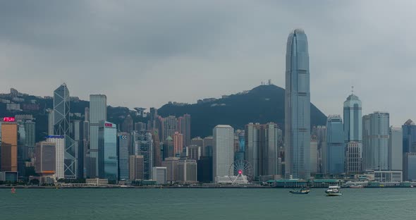Hong Kong landmark in the evening