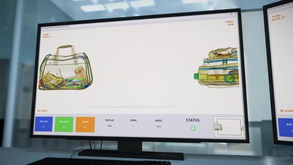 Airport Terrorism Protection system has identified tools in a bag at departures alt