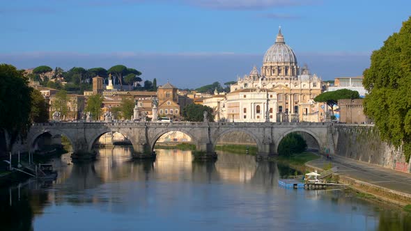 Rome Skyline with St Peter Basilica of Vatican