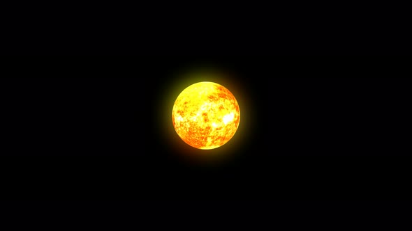 3d Glowing Rotated Sun Animation 4K
