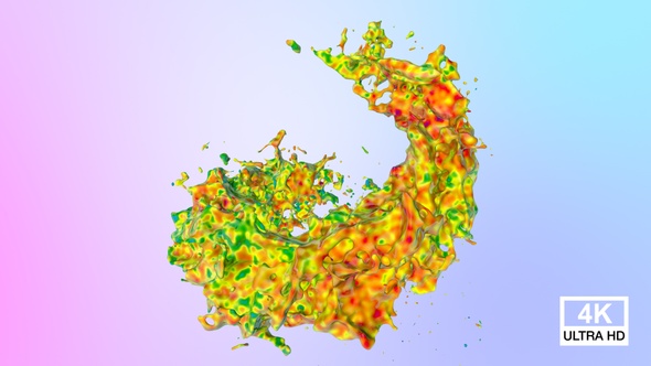 Multicolor Paints Splash Spiral 4K alt
