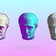 Vaporwave Statue Heads Background Loop - VideoHive Item for Sale