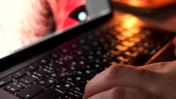 Man Hands Typing on Keyboard Freelance Concept