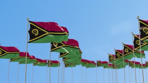 Vanuatu row Row Of Flags Animation