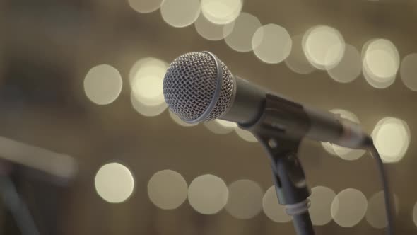 Microphone on the Stage Closeup