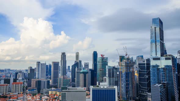 4k Time-lapse of cityscape view of Singapore city