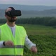 Farm Specialist Engineer Using Technology VR Monitoring Harvest Working for Agriculture Productivity - VideoHive Item for Sale