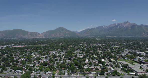 Amazing Cityscape Of Millcreek, South Salt Lake City, Utah With Mountains.