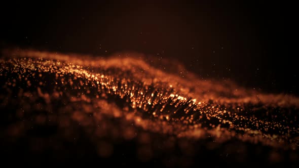 Gold Color Particles Cinematic Effect Animaiton 4K