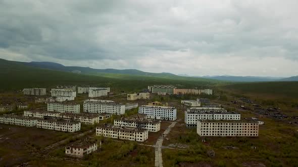 Kadykchan Ghost Town. Areal Dron Shoot