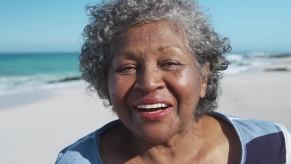 Senior woman smiling looking at the camera