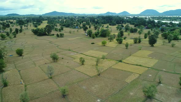 The 4.000 islands near Don Det in southern Laos seen from the sky