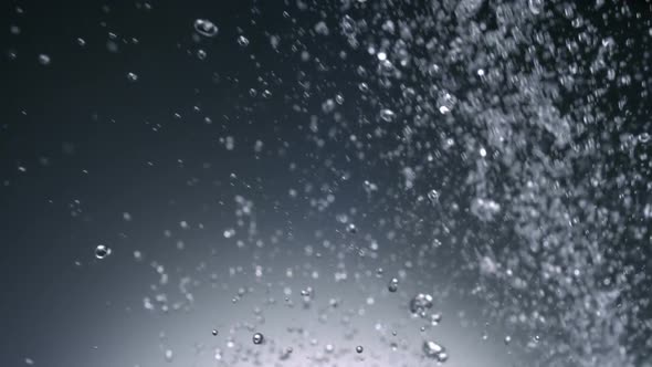 Slo-motion rain size droplets