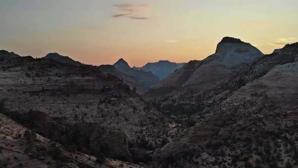 Sunrise Over the Mountain Landscape in Zion National Park Utah Southwest US