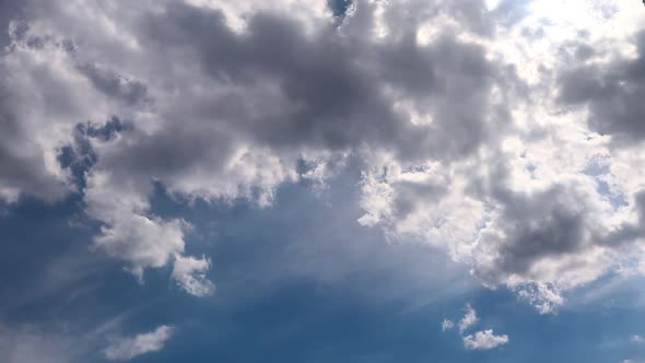 Timelapse summer clouds on blue sky