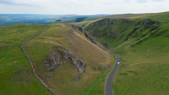Amazing Landscape of Peak District National Park  Aerial View  Travel Photography