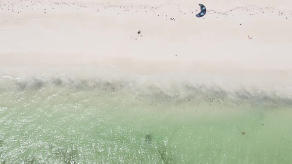 Zanzibar Tanzania  Vertical Video of the Ocean Near the Coast Slow Motion