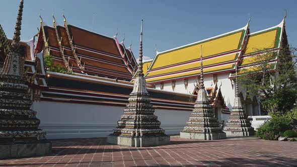 Bangkok Temple in Thailand, Temple of the Reclining Buddha, a Beautiful Buddhist Building and Famous