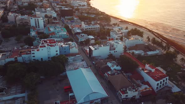 4k 24fps Drone Shoot Of Playa Del Carmen Twon Anbeach In Sunrise 2