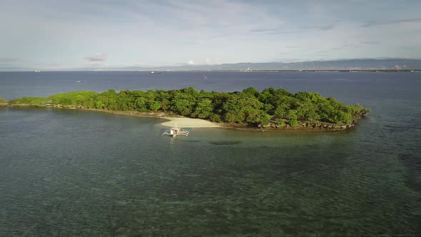 Aerial view of Sulpa island in Philippines.