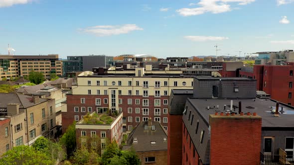 Dublin aerial view of the city in summer.