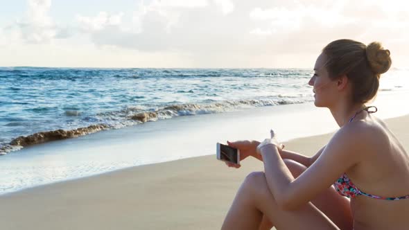 Young woman on beach