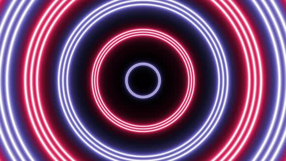 Pink and Violet neon circles seamless loop animation on a dark background alt