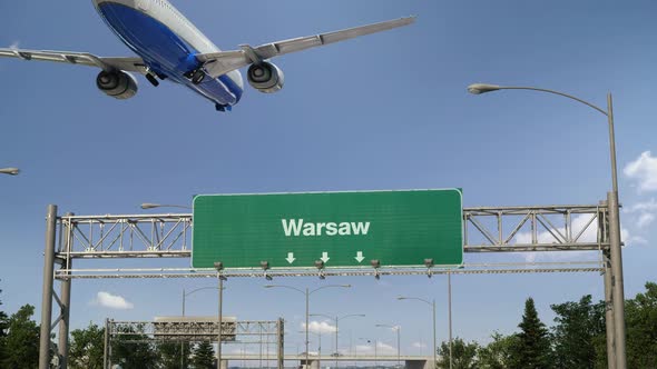 Airplane Landing Warsaw