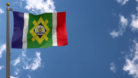 Johannesburg City Flag (South Africa) On Flagpole