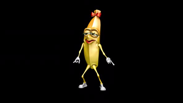 Fun Banana  Looped Dance with Alpha Channel and Shadow alt